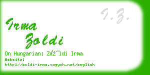 irma zoldi business card